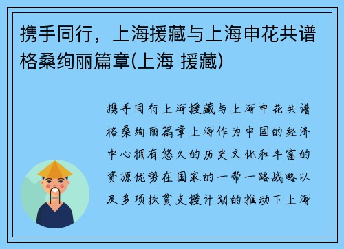携手同行，上海援藏与上海申花共谱格桑绚丽篇章(上海 援藏)